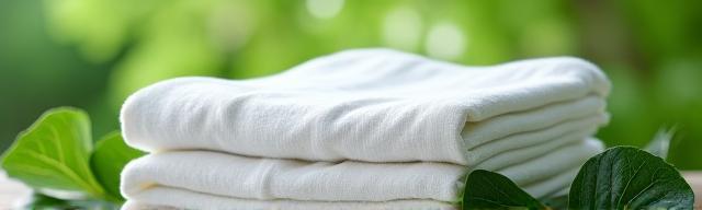 Freshly pressed clothes and green leaves